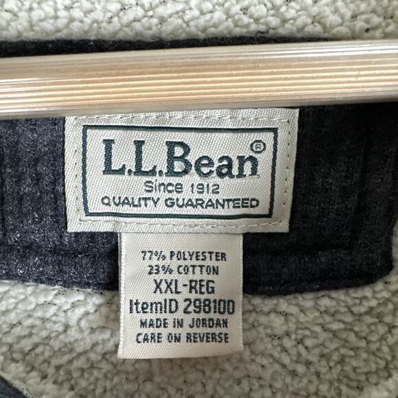 LL Bean Sweater Men 2XL Gray Katahdin Iron Works Bonded Waffle Fleece Henley - Picture 5 of 11